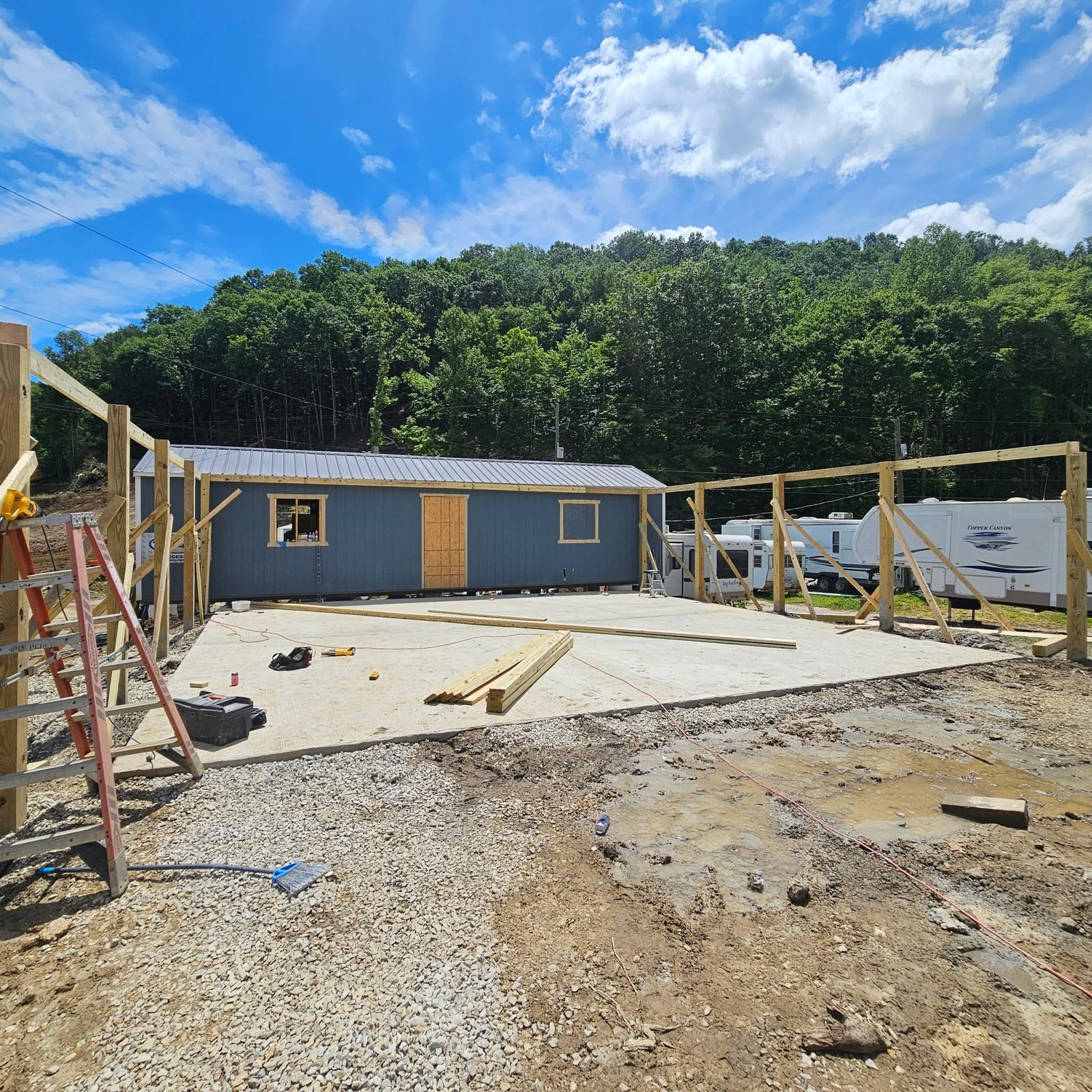 Concrete driveway, walkway and slab work by Phares Property Management